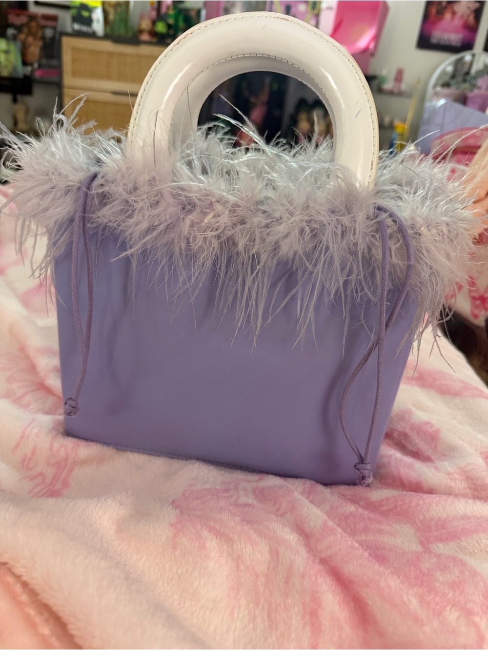 STAUD Nic Bag in White/Lavender